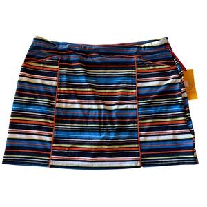 Ruby Rd. Multicolor Striped Pull-On Skort XL Polyester/Spandex